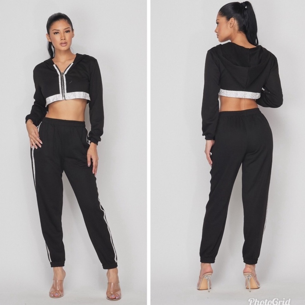 Rhinestone jogging suit